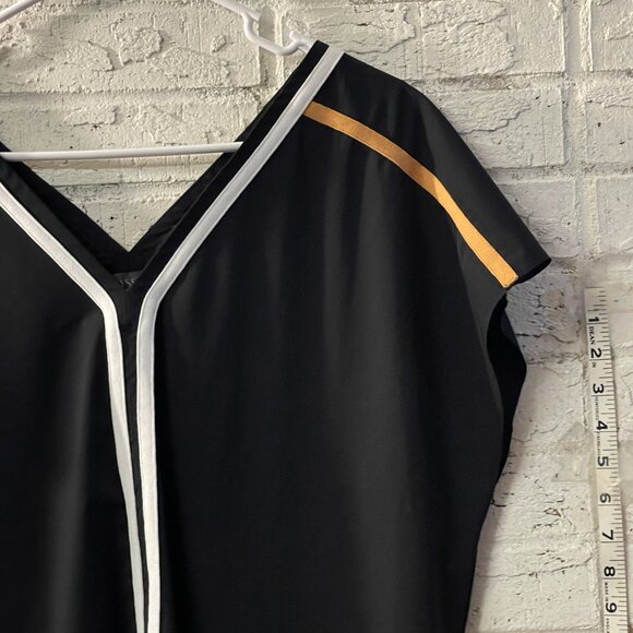 🏁 Lysse New York Black Contrast Stripe Tunic Top (Size M) - Picture 2 of 9